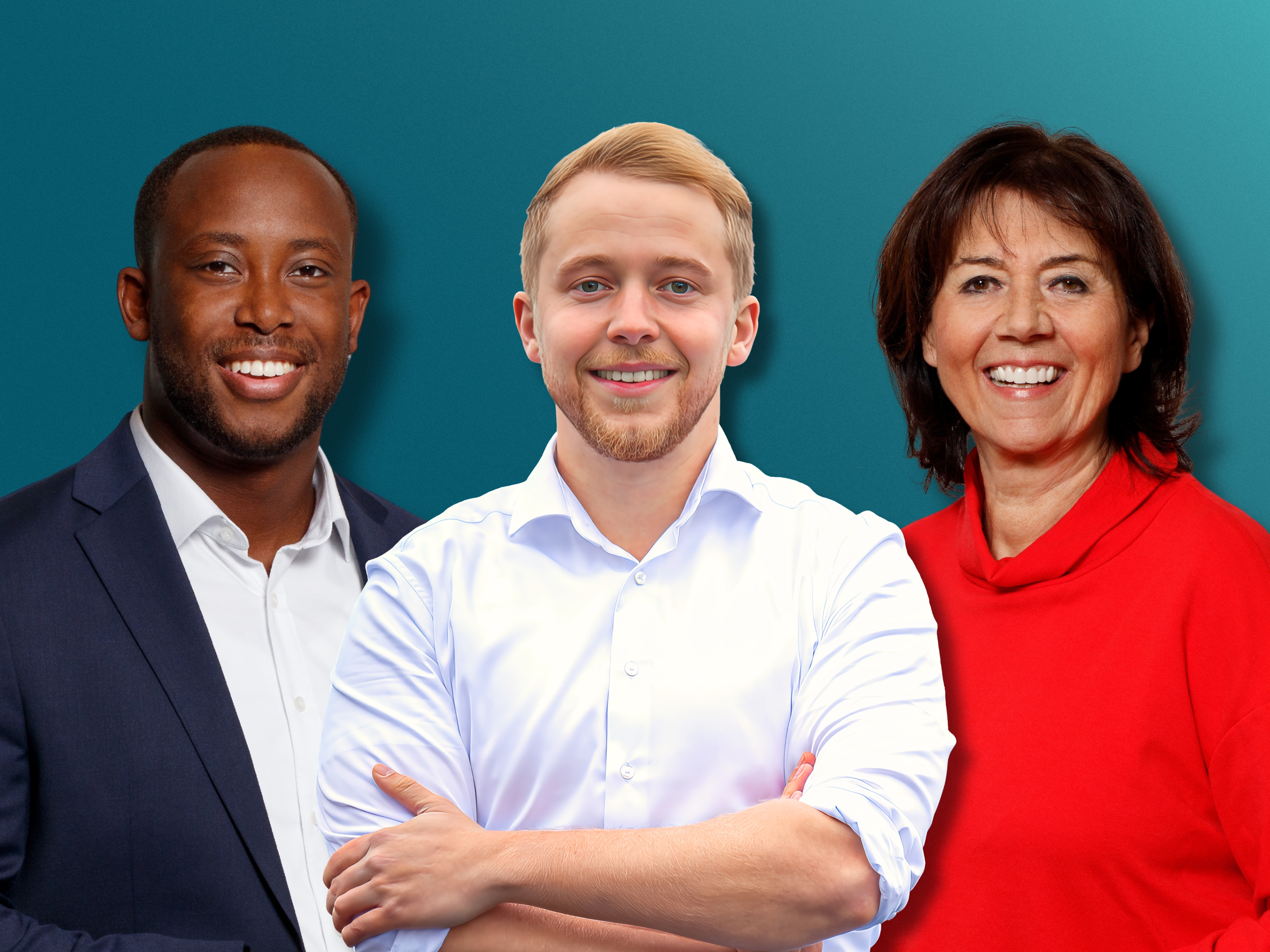 John Ennin (Listenplatz 26), CDU-Spitzenkandidat Jannik Marquart und Birgit Behr (Listenplatz 48)

Foto: Studio-Seikel und Vanessa D�ckhardt